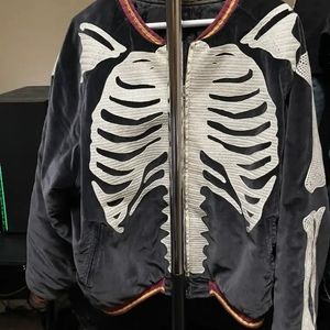 Kapital Velvet Skeleton Bomber